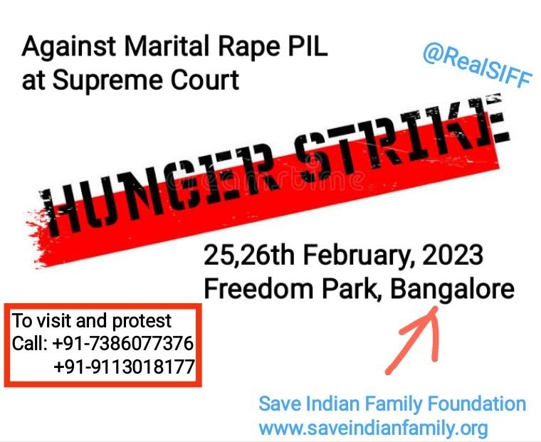 Let's unite at #BengaluruHungerStrike for #mensrights #mentoo #Bengaluru #MaritalRpae #MarriageStrike #MeToo