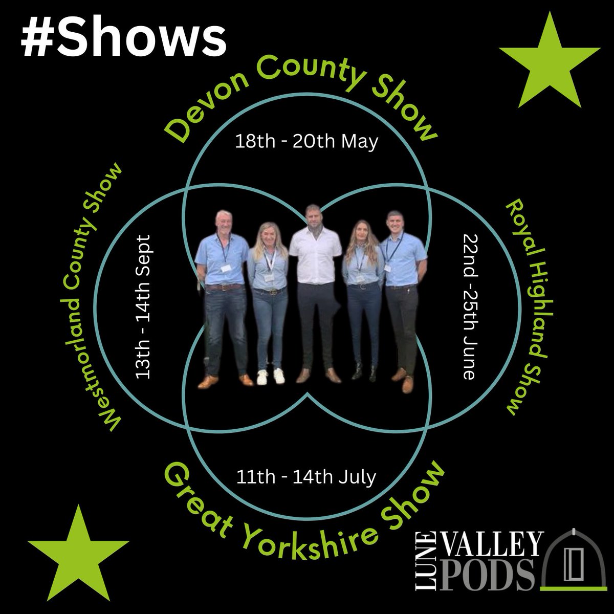 Exciting news! We're thrilled to announce we'll be attending several shows during 2023 to showcase our luxurious Lune Valley Glamping Pods - stay tuned for more details on where you can find us! 😃

#glamping #glampinglife #exhibiting #LVP #LuneValleyPods #LuxuryVisionPerfection