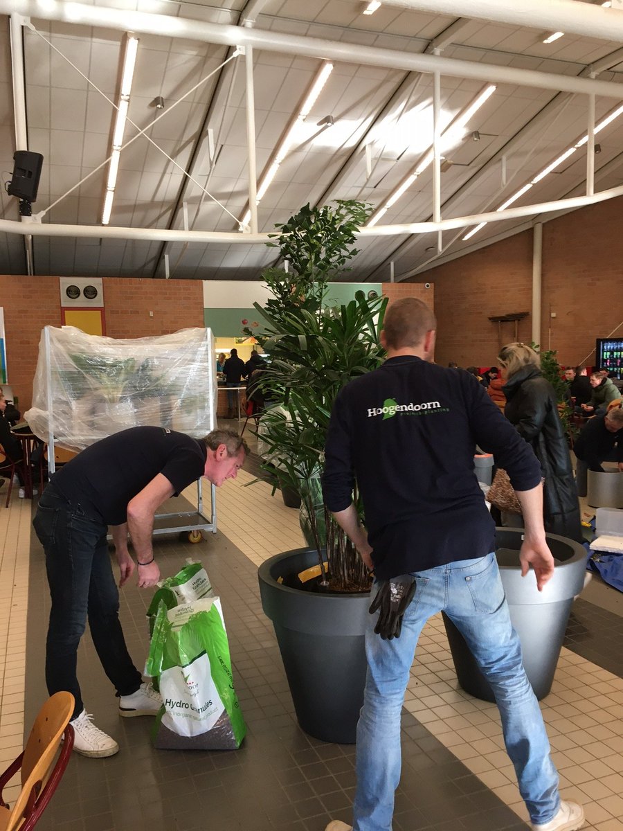 Work in progress! Dutch project partner Yuverta Houten is working on a greener indoor climate. This project is being taken up by Green Hotspot, together with supplier Hoogendoorn Project Planting - Interior Planting &amp; Hydroponics from Houten. #urbangreening #platformurbangreening