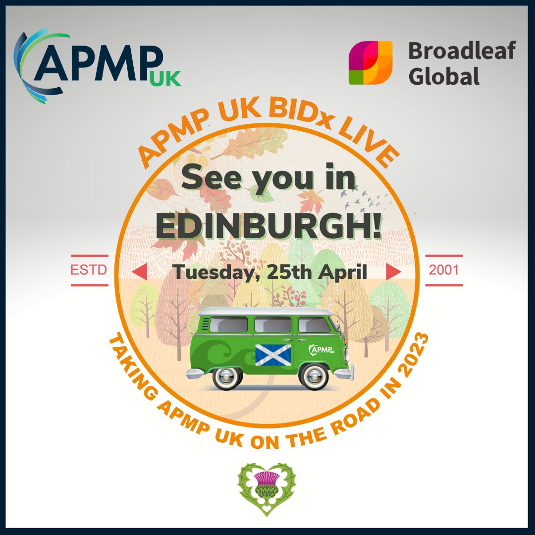 APMPUK's tweet photo. 𝗧𝗶𝗰𝗸𝗲𝘁𝘀 𝗳𝗼𝗿 𝗔𝗣𝗠𝗣 𝗨𝗞 𝗕𝗜𝗗𝘅 𝗥𝗼𝗮𝗱𝘀𝗵𝗼𝘄 𝗶𝗻 𝗘𝗱𝗶𝗻𝗯𝘂𝗿𝗴𝗵 𝗮𝗿𝗲 𝗮𝘃𝗮𝗶𝗹𝗮𝗯𝗹𝗲 𝗡𝗢𝗪!
For everything you need to know about the event, click here: https://t.co/feRPHzoojz
We can't wait to see you! 🏴
#ProudToBeAPMP #BIDx #Events https://t.co/wqr0K9XYCE