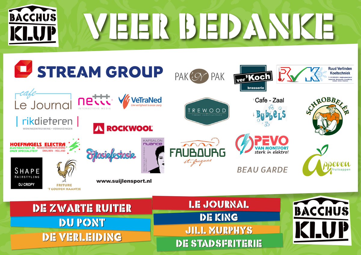 bacchusklup's tweet photo. Waat waas 't weer sjiek. Veer wille eederein bedanke! Neet allein ose sjponsoren maar aug eederein dae os geholpe of ongesjteund haet! https://t.co/as1nN3kNoY