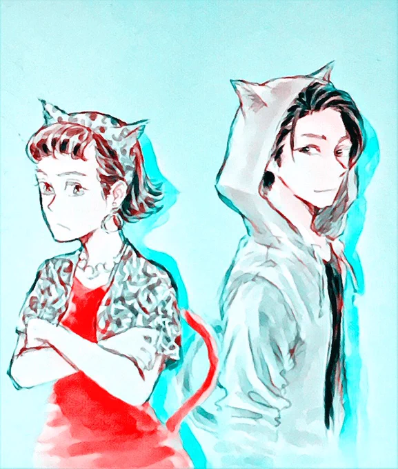 #猫の日 らしいので過去の #朝ドラ ファンアートもどきをば。。 