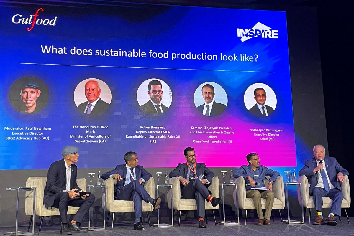 SKTradeInvest's tweet photo. Saskatchewan Minister of Agriculture @DavidMaritSK and CEO of @Globalfoodsecur Steven Webb were panel members at the Inspire conference hosted by @Gulfood in the #UAE.
#ThinkSask #SaskInUAE #SaskAG @CanUAEBusiness @CanadainUAE https://t.co/0BydrPNn1v