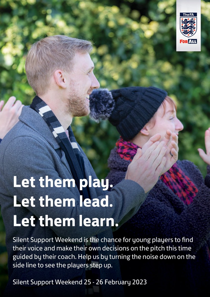 ORFC will be supporting the FA's Silent Support W/E 25/26 Feb.
This weekend the emphasis is on parents/supporters to create an enjoyable environment for all – looking to applaud both teams and refrain from shouting instructions and or any comments to players and match officials.