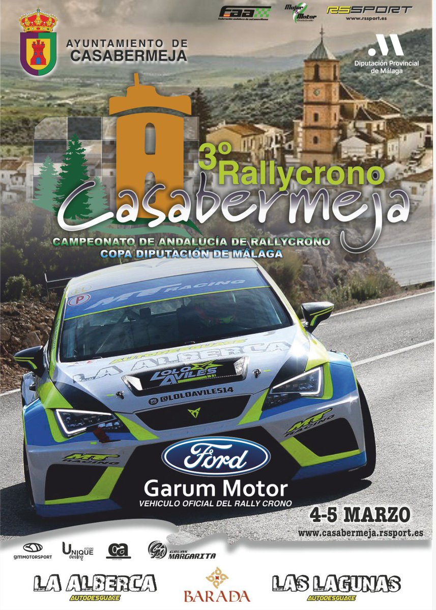 🏁'3° #RallyCrono #Casabermeja'

🏆Campeonato de #Andalucía de Rally Crono. Copa <a href="/diputacionMLG/">Diputación de Málaga</a>

📌4 y 5 marzo 2023

➕ℹ️ casabermeja.rssport.es