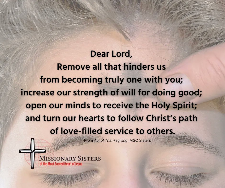 mscsistersusa's tweet photo. The dust of Ash Wednesday reminds us that as human beings we are mortal; that we are broken and in need of healing.❤️ https://t.co/vLPZOx8AzV