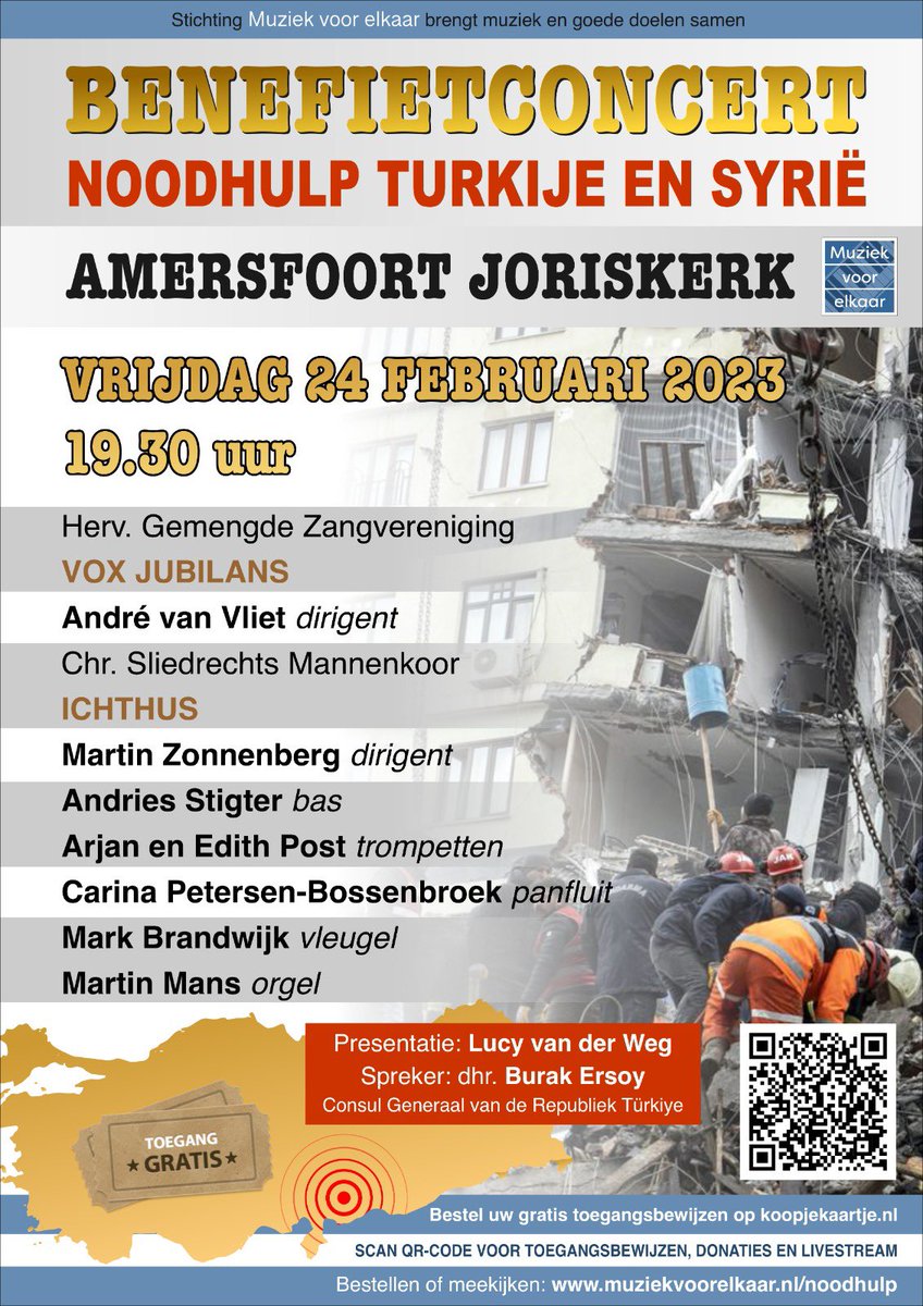 #benefietconcert vrijdag. GRATIS toegangskaarten via koopjekaartje.nl