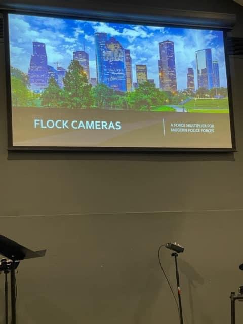 hpdcpaaa's tweet photo. Did you attend your local PIP Meeting this Month? Last night NW PIP Officers talked about Flock cameras. What is a Flock camera? It’s an Automatic License Plate Reader. We learned there are 1600 fixed cameras in Hou. They read the license plates including paper tags in real time. https://t.co/idHMZdmD0W