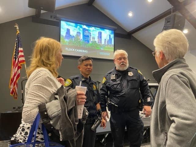hpdcpaaa's tweet photo. Did you attend your local PIP Meeting this Month? Last night NW PIP Officers talked about Flock cameras. What is a Flock camera? It’s an Automatic License Plate Reader. We learned there are 1600 fixed cameras in Hou. They read the license plates including paper tags in real time. https://t.co/idHMZdmD0W