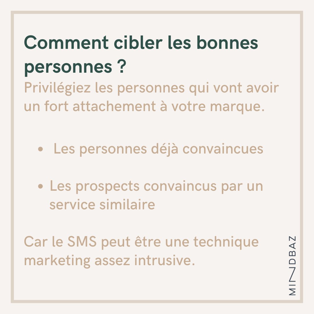 mindbaz's tweet image. 2 étapes pour cibler les bonnes personnes dans votre campagne #SMS

📖Réussir votre campagne #SMS avec notre guide complet :
mindbaz.com/sms/reussir-sa…

#campagneSMS