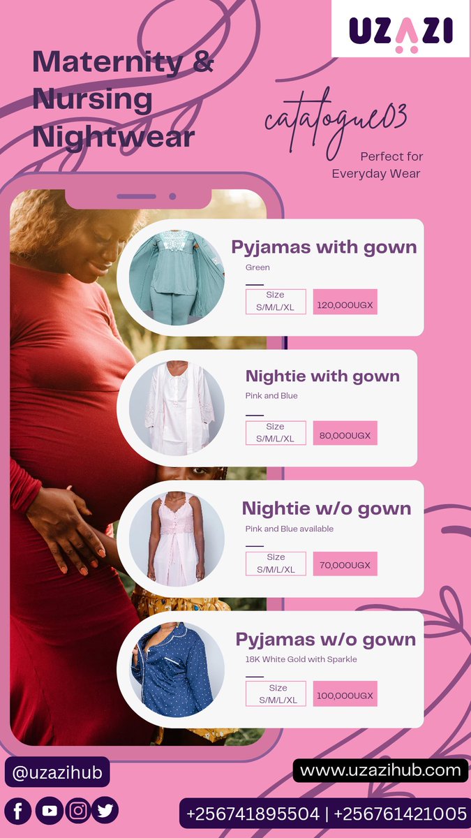 Ready for the pregnancy journey? Get ready with Uzazi Hub for the comfiest and most stylish maternity and nursing nightwear! #pregnancyjourney #maternityfashion #uzazihub