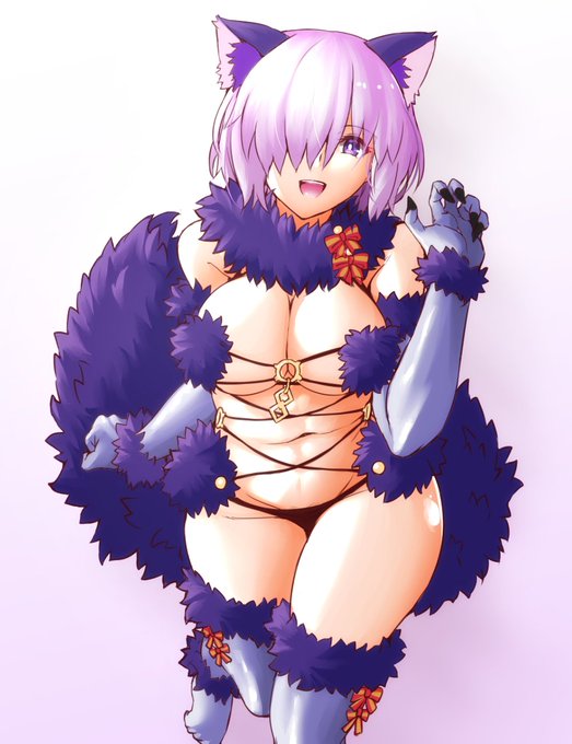 猫の日とのことで原稿からデンジャラスビーストな猫耳なすびちゃんカラー化 #猫の日 