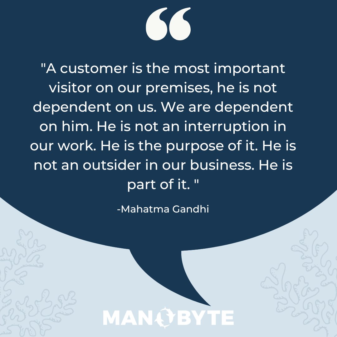manobyte's tweet image. A customer is not an interruption in our work. He is the purpose of it.
.
.
.
#CustomerServiceQuote #CustomerService #HubSpotAgency