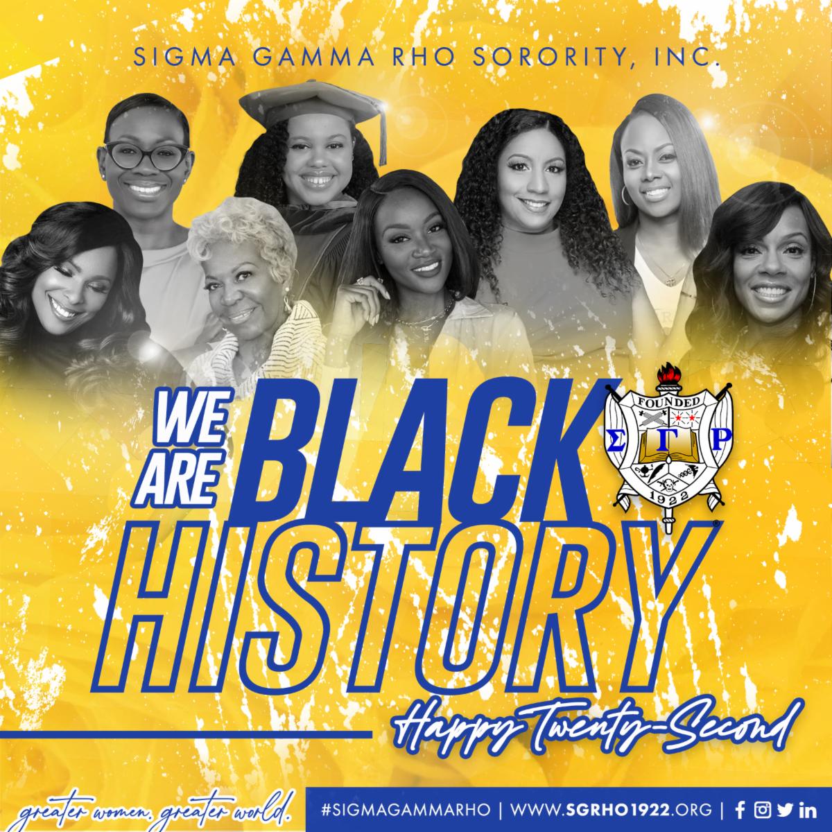 SGRho's tweet photo. Happy 22nd Sorors! Never forget that WE ARE Black History! 

#SigmaGammaRho #SGRho100 #BlackHistoryMonth #Greater #GreaterWomenGreaterWorld https://t.co/0fY4ldbKym
