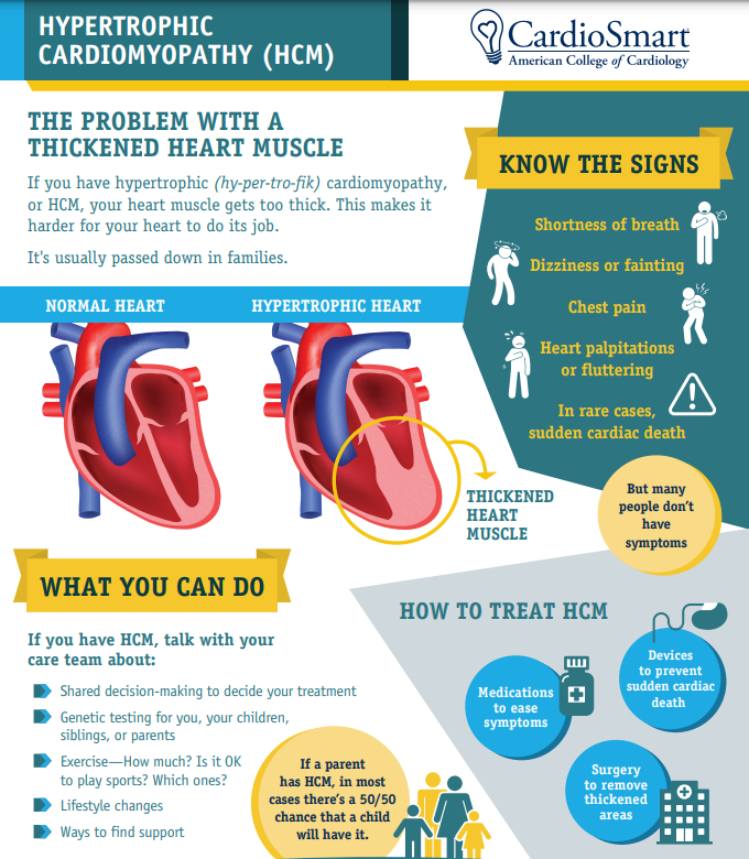 Today is #HCMAwareness Day ❤️ 

#CardioSmart tools, like the infographic below 👇, can help your patients understand what #HCM is, signs & symptoms, treatment options, genetic testing & more. Check out the CardioSmart info here: bit.ly/36BQ753