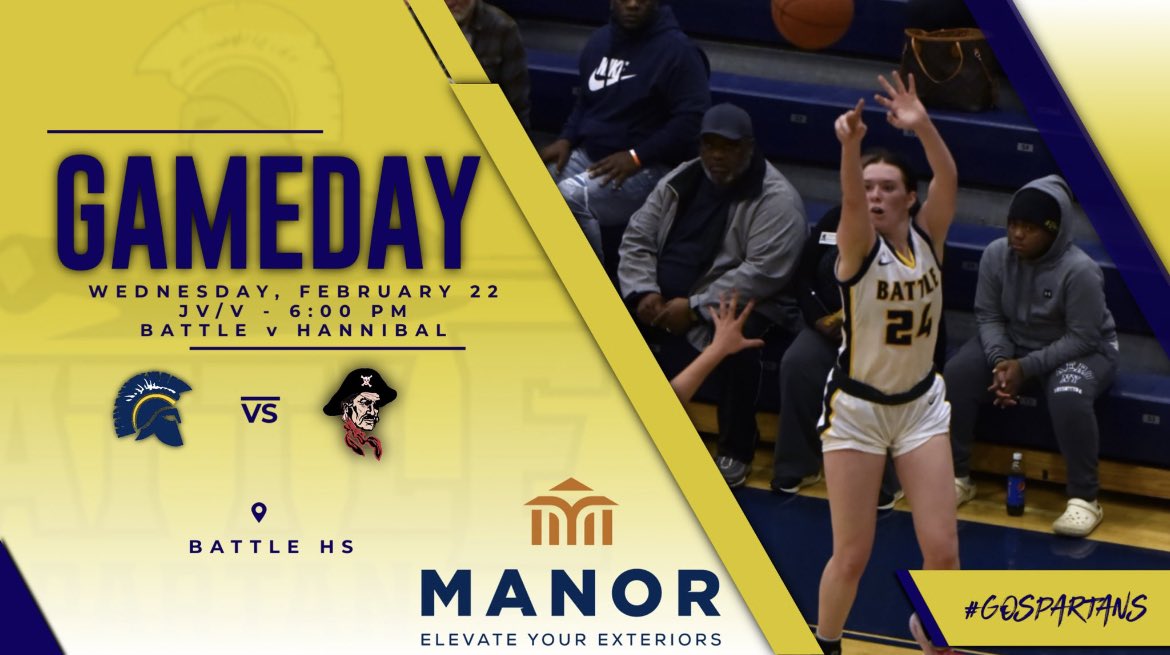 GbbBattle's tweet photo. GAME DAY &amp; SENIOR NIGHT!!!  
Come out and help us honor our seniors who have given so much to our program. 

🆚 Hannibal 
⏰ 6:00 PM JV / 7:30 PM Varsity 
📍 Battle HS 
📺 https://t.co/F9Vg6CBcOr

#BattleBuilt #BattleSquad10 https://t.co/0tCumJY5Yh