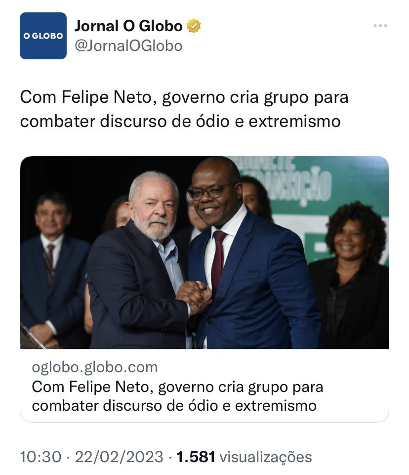 rafaelgloves's tweet photo. Felipe Neto chefe da censura do Brazel.

HAHAHHAHAHHAHAHAHHAHAHHAH

Que poço sem fundo vocês meteram o país. Parabéns, picanheiros. 👏🏻 https://t.co/Z1lK27PCmK