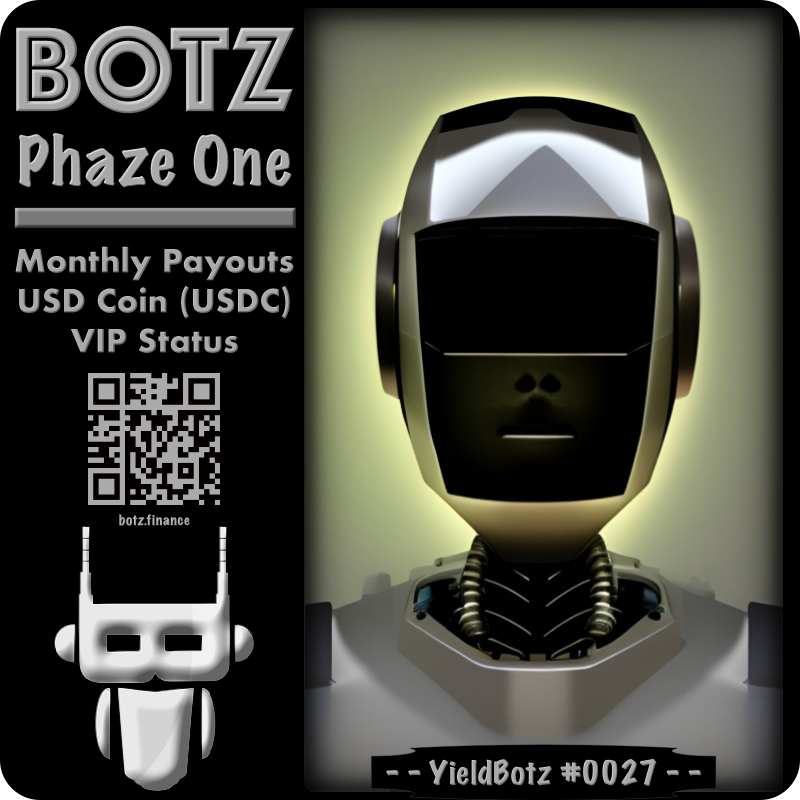BotzFinance's tweet photo. What is your plan to increase you income in 2023? Should include a BOTZ NFT if you are serious. #BOTZ #YieldBotz https://t.co/Rk2hTWVRGU
