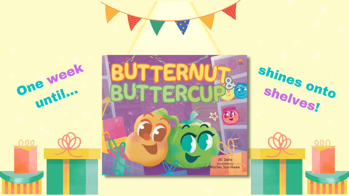 It's almost here! BUTTERNUT & BUTTERCUP, written by @JillDanaBooks, illus by @RattanHwee, is a vibrant, humorous, & moving story about friendship that's filled with wordplay & imaginative characters! #picturebook #kidlit #wherefoodcomesfrom