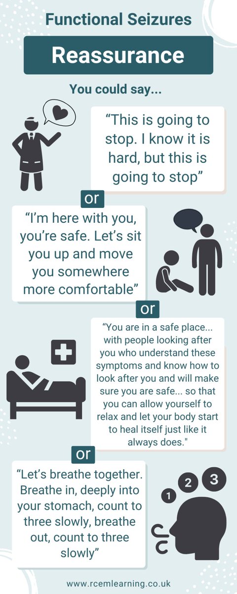 Functional seizures is more appropriate term compared to Non-epileptic seizures or non-epileptic attack disorder (NEAD). This remains one of the largest group in people with #FND we see in our daily practice. #Empathy is the key to management - 
rcemlearning.co.uk/foamed/functio…