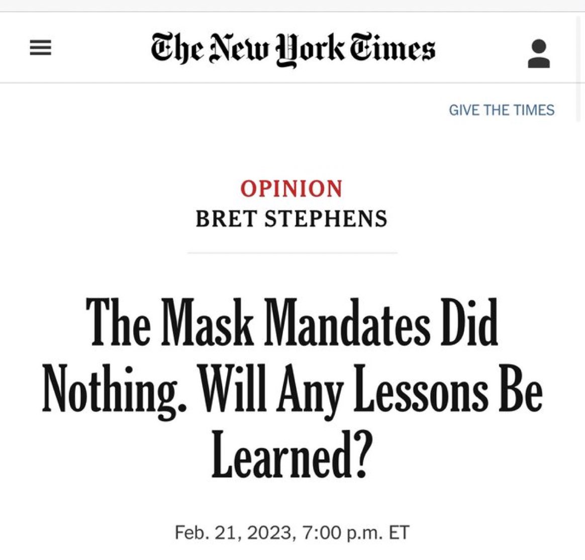 andrearthurciel's tweet image. Un aveu de taille dans le NY Times.

Effectivement, les études ont démontré que le masque ne servait à rien. 

Il augmentait votre protection d’un maigre 5%. 

Le N95? De 6.7%. 

Vous vous êtes fait fourré par la CAQ, et par la santé publique. 

Aucun média Qbcois n’en parle. 

*