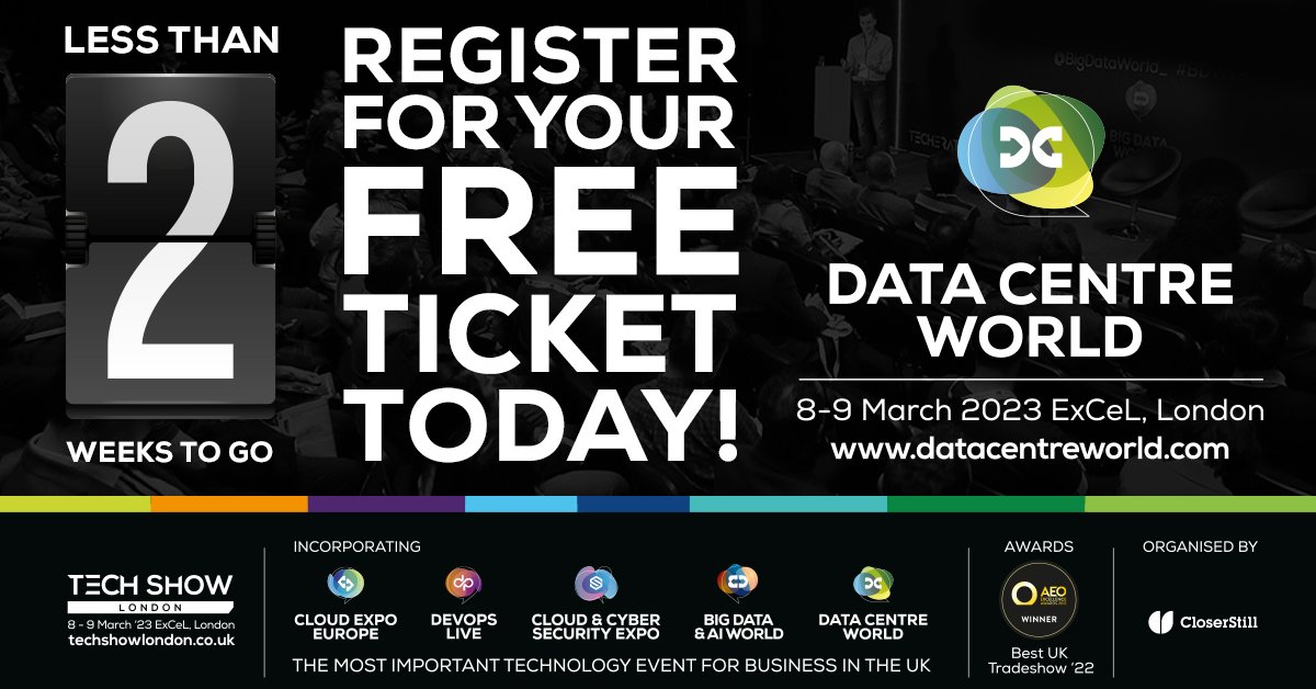 @DataCentreWorld London is coming up soon - see Me! @uptimescott speak on risk mitigation in hybrid #IT and multi-cloud resiliency. Join the session on Wednesday, March 8 at 12:35 p.m. GMT.

Register now for your FREE ticket here: okt.to/MwgGKI

#DCW23 #TSL23