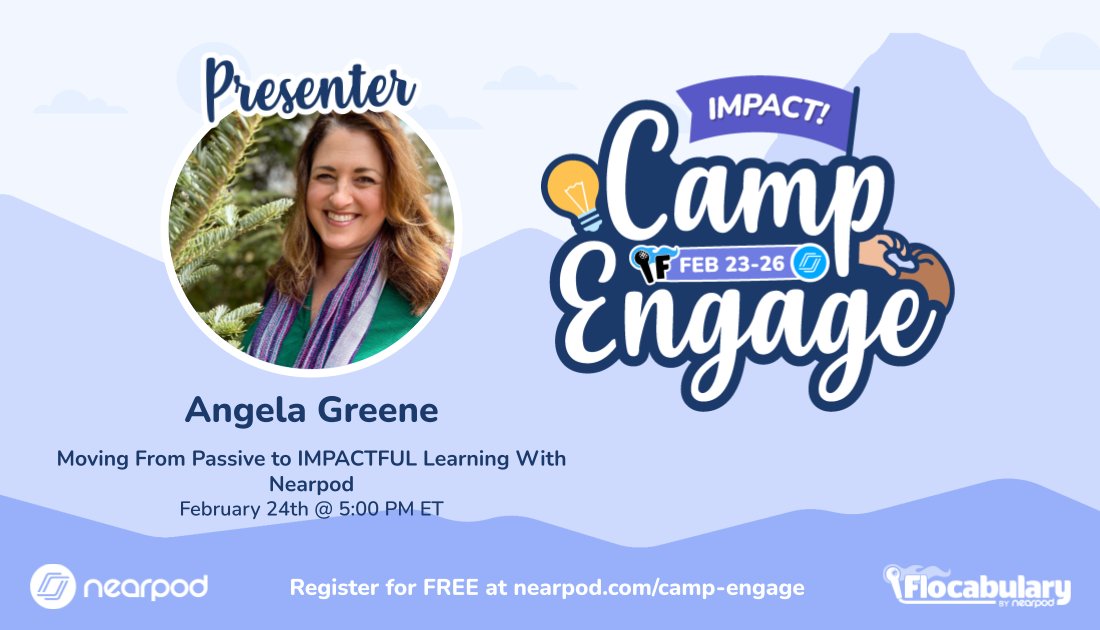 Guess who’s back at the campsite!  🎉 <a href="/nearpod/">Nearpod</a>’s &amp; @flocabulary's #CampEngage returns February 23-26 (It's FREE)!
 
✨ Earn 15 hours of PD
✨ Connect with thousands of educators
✨ Happy hours, prizes, &amp; badges
✨ &amp; MORE!
 
Register here  👉 bit.ly/3a73uPs
