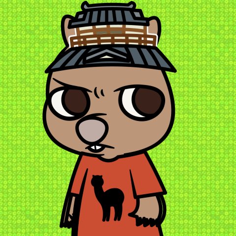 今日のウォンバットNFT
このところふきげん顔が多いかも。
コウの笑顔バージョンほしい〜

#ウォンバット　#NFT