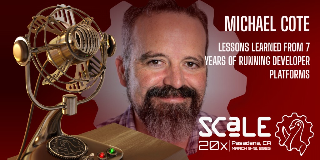 In just a couple of weeks, you should come talk about platforms with me at #scale20x: socallinuxexpo.org/scale/20x/pres… You can use the code SPEAK to get 50% off tickets. We're also trying to do a live recording of @SoftwareDefTalk & maybe a meetup.  #kcdla