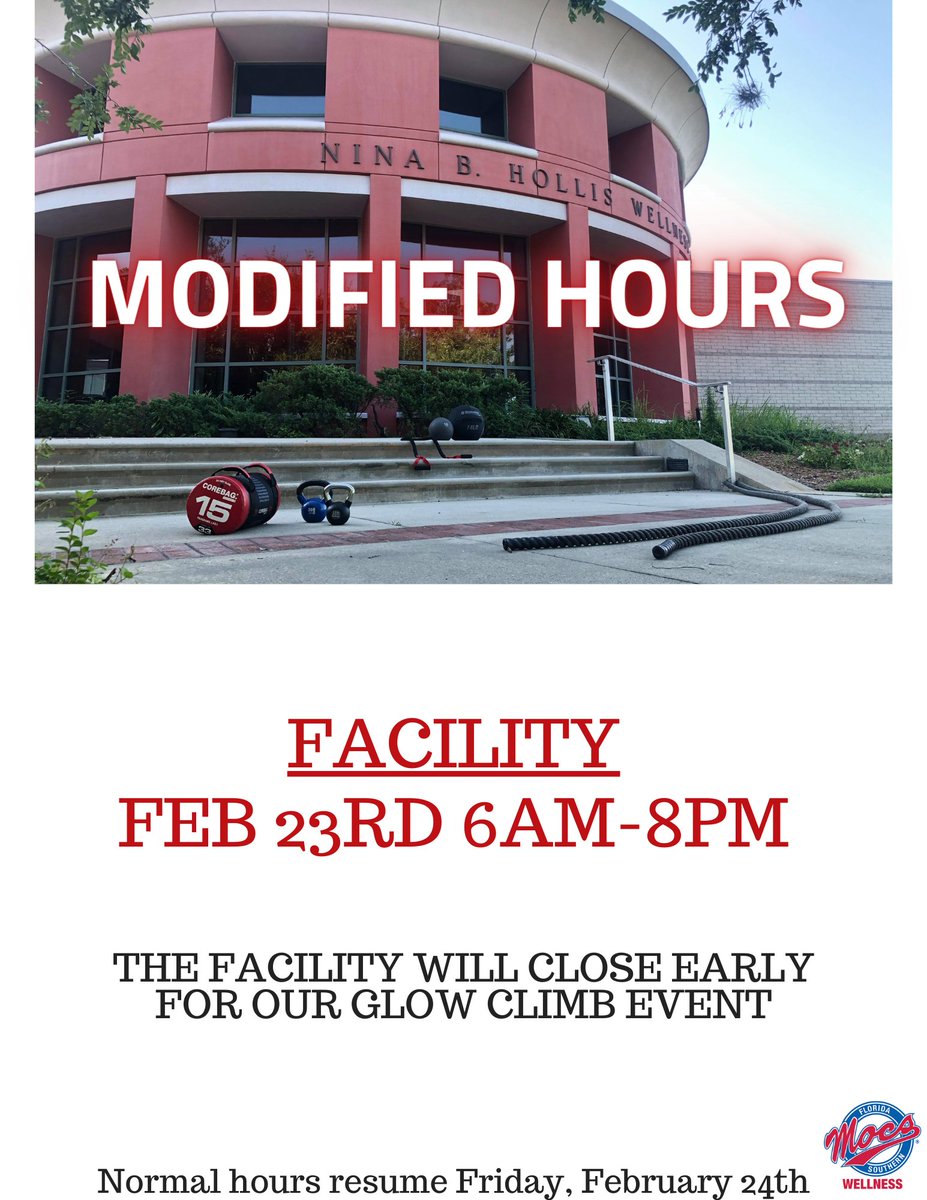 Our Facility will close early Thursday, February 23rd, for our glow climb event!