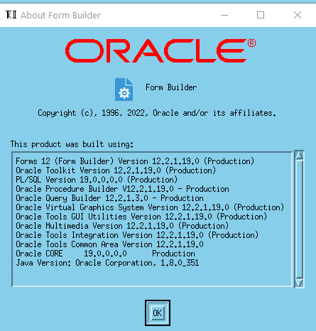 hollipolli2904's tweet image. InfoBox #OracleForms 12.2.1.19.0 Form Builder as a X11 app displayed in Windows via putty and xming