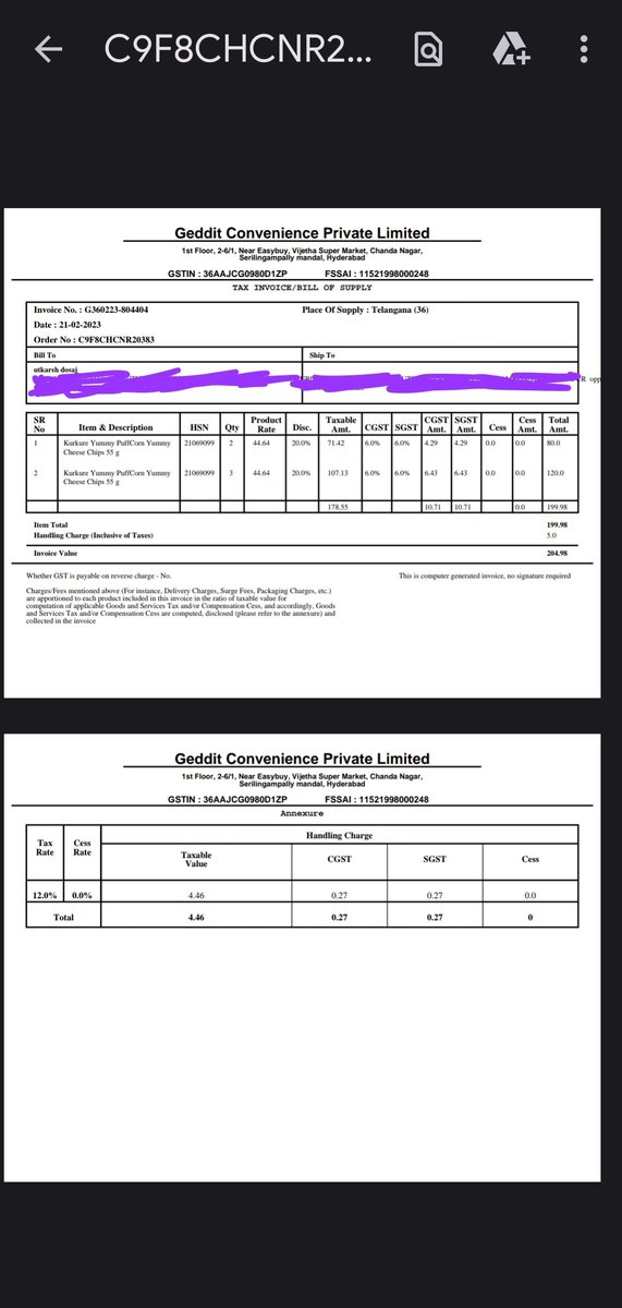 UDosaj's tweet photo. Please provide me with an explanation on why I was charged the double amount. Order number-C9F8CHCNR20383. Looking forward for your reply. Please find attached the copy of the invoice herewith. @consumerforum_ https://t.co/A1rkArARgs