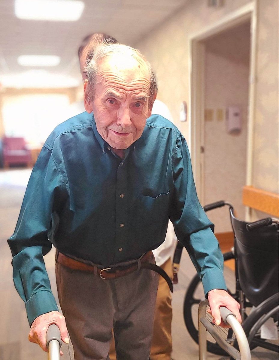 Looking good, Louie! ❤️#morningstroll #meadowbrookhealthcare #plattsburghny #handsomefella #96andcounting #nursinghome #rehabilitation #physicaltherapy #assistedliving
