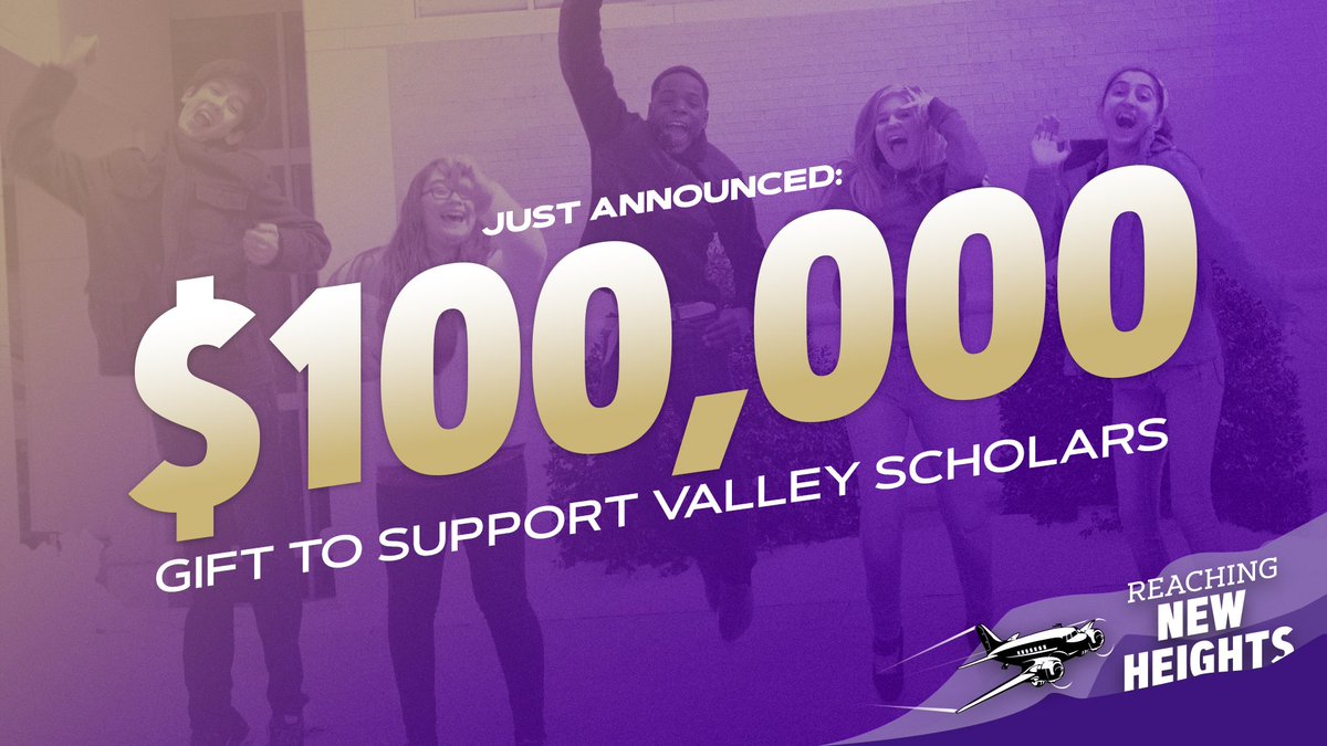 Breaking #JMUNewHeights news! An inspired donor has pledged $100K to JMU’s Valley Scholars program.

This anonymous gift is a shining example of what Reaching New Heights is all about—supporting JMU students.

You can find and support your cause here: j.mu/newheights