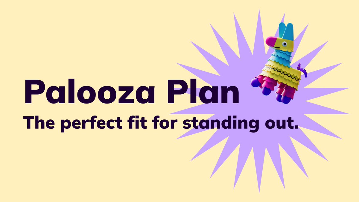 pinatacloud's tweet photo. Build something that is going to shake up the industry.

We’re excited to deliver a NEW plan that suits the unique needs of growth-minded creators who are starting to scale.

💥 Introducing PALOOZA 💥 

All the details: https://t.co/sFtqjFMih7 https://t.co/yInix0rld9