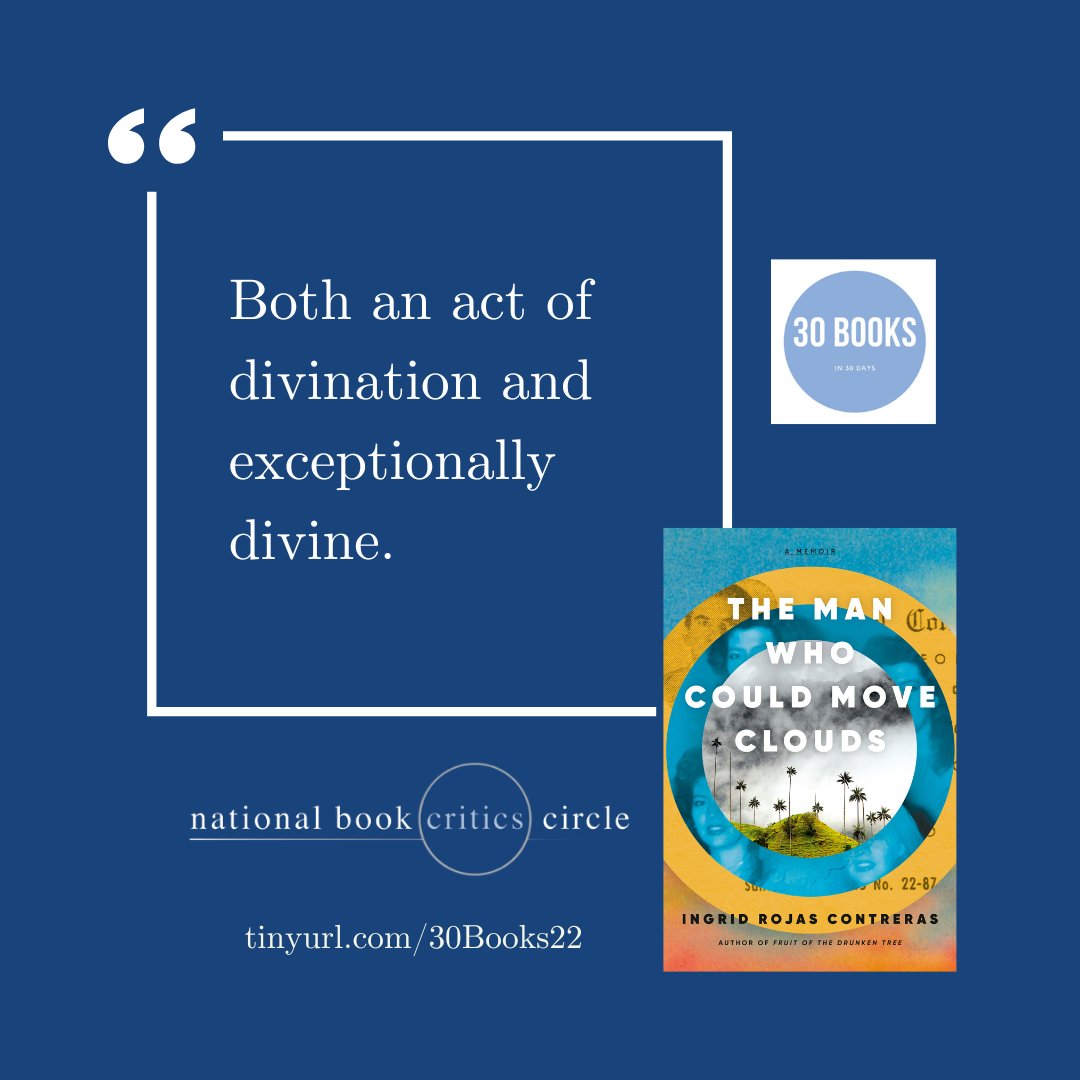 bookcritics's tweet photo. Read @recycledgiraffe on @ingrid_rojas_c's The Man Who Could Move Clouds, a finalist for the 2022 NBCC Award for Autobiography: https://t.co/kspfqWtUwe #30Books #nbccawards #autobiography #memoir https://t.co/Jil1JUfvb2
