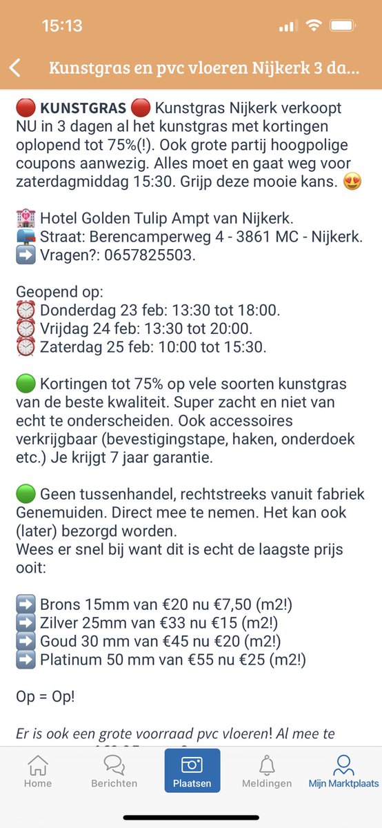 henkjanvdkamp's tweet photo. Kunstgras verkoop @Nijkerk #kunstgras #Nijkerk https://t.co/gGYdC2pkkq