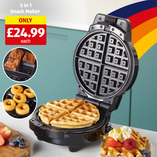 MeteorShopping's tweet photo. Waffles, Brownies and Donuts, oh my! 🤩 

Pick up your very own 3 in 1 Snack Maker in store @AldiUK or online now at the link!

https://t.co/zdWWerbVlZ https://t.co/cxWBn46I9s