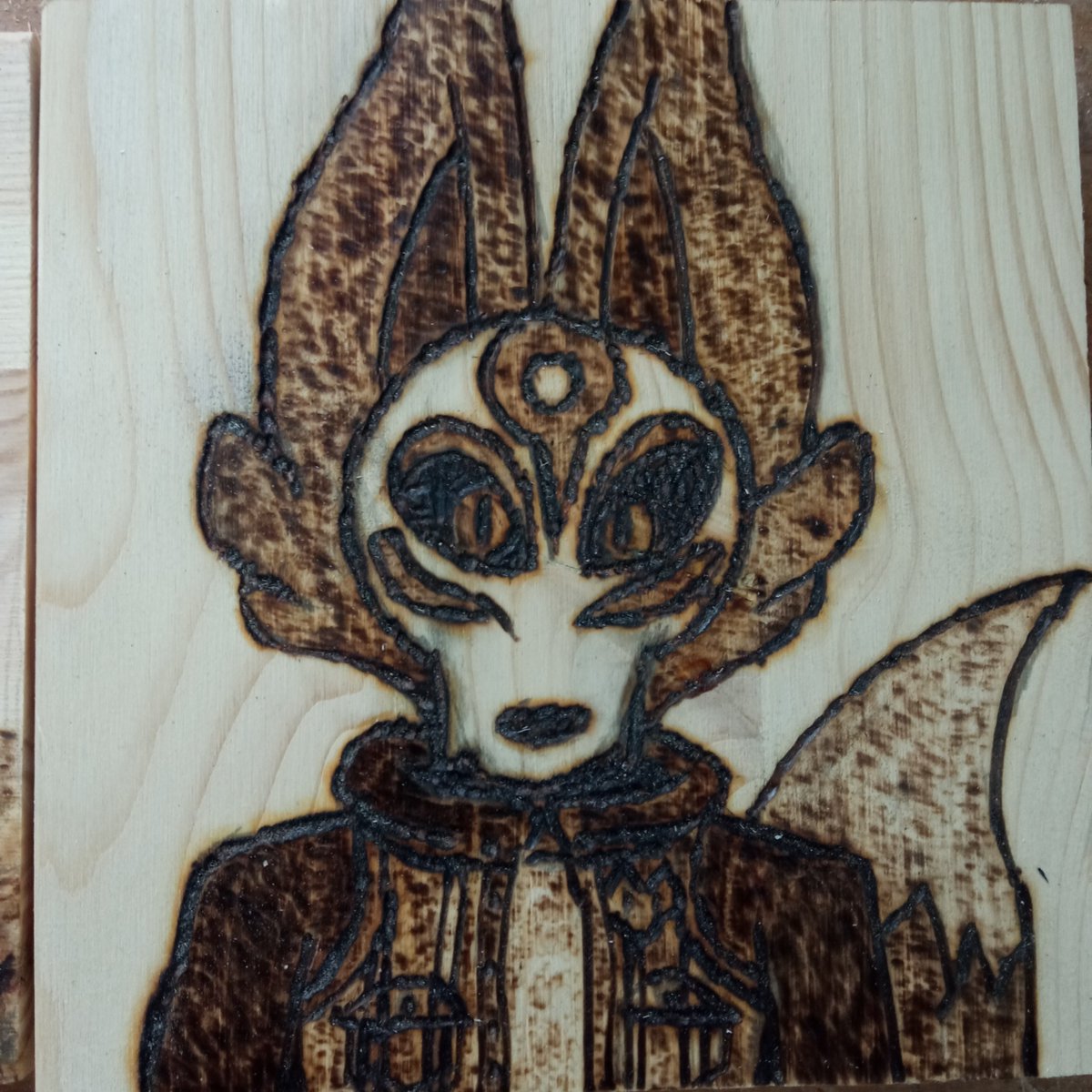 Demon_Fox_Freak's tweet photo. I've been addicted to burning art into wood, its kind of relaxing, even tough after a while it can fill your mind with smoke 👀

#demon #kitsune #wacken #hellletloose #burnedart #anubis https://t.co/BT6N6tQmgk