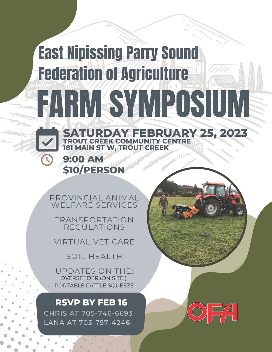 Looking forward to sharing what we've been working on for the past year this Saturday at the East Nipissing-Parry Sound Federation of Agriculture's Farm Symposium! Hope to see you there. #farmnorth #northonag <a href="/ReadingLana78/">Lana Lowes-Reading</a>