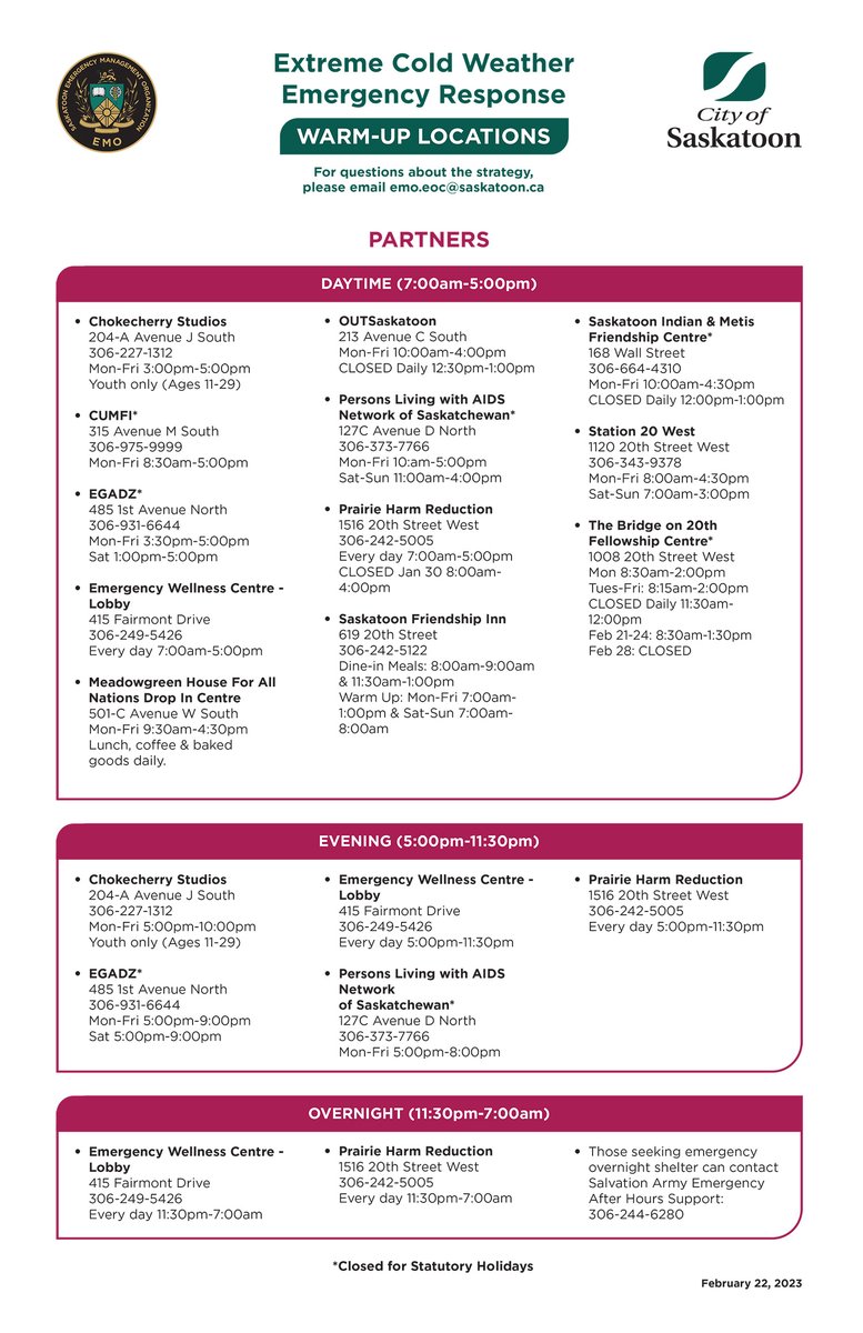 Saskatoon Emergency Management Organization (EMO) tweet media