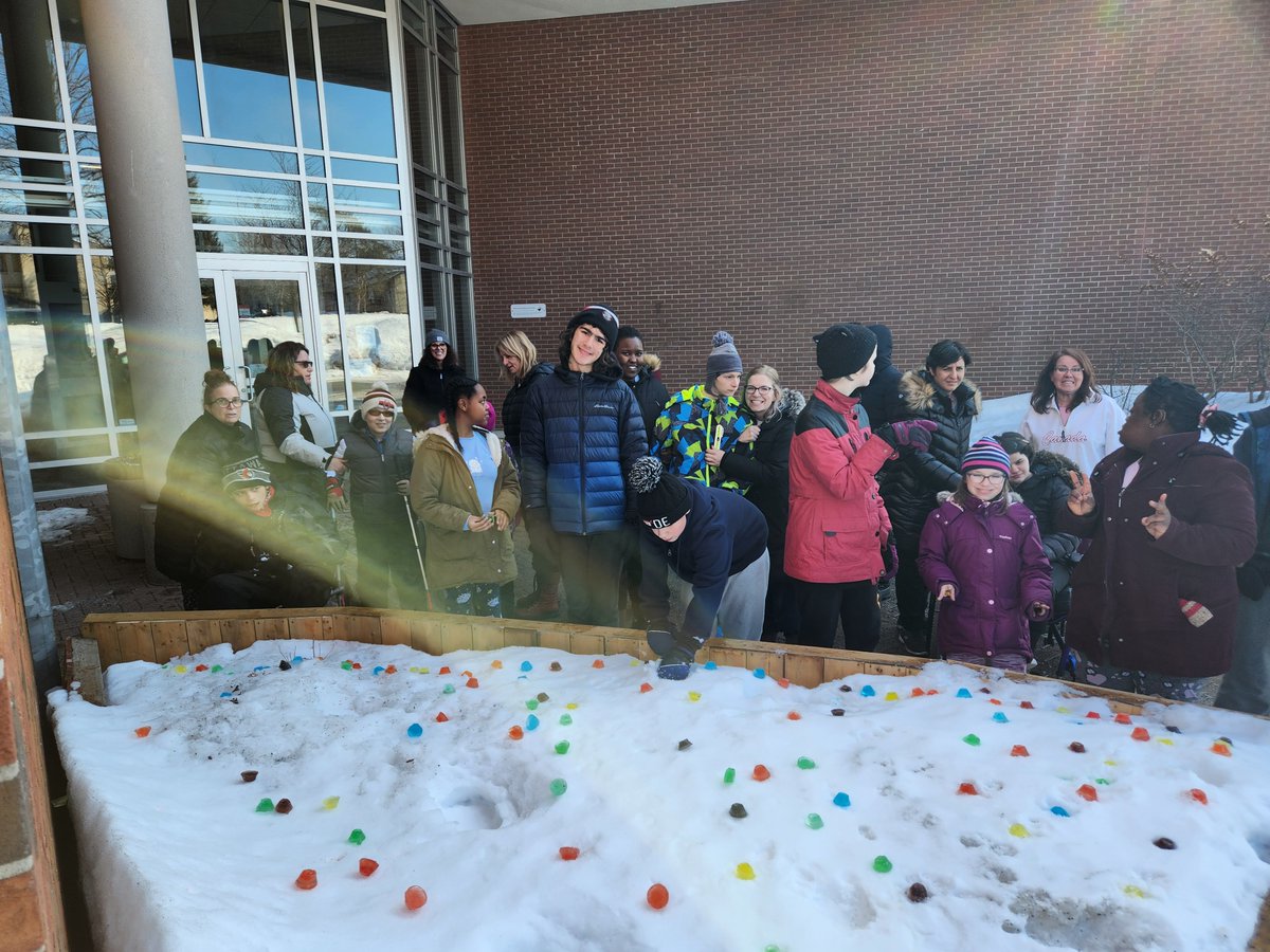 Mrs_V_Harris's tweet photo. We celebrated 100 days of school with an ephemeral art installation inspired by Robert Smithson's Spiral Jetty. We're excited to check back in with our coloured ice cubes to see how they change over time with our ever changing weather! @ocsbArts @LBPearsonOCSB
@OCSBSpecEd https://t.co/LPEV7jsjcI