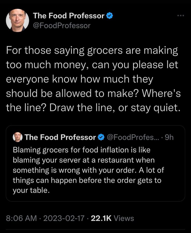 This piss-ant .@FoodProfessor is funded by Galen Weston Jr. #GalenWestonJr #grocery