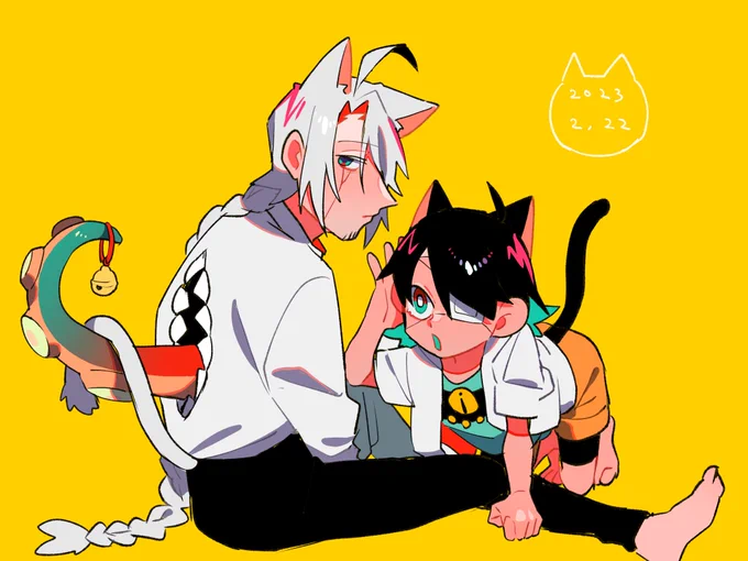 #ねこの日投票同率だったので今年の犠牲は拓郎くんときよいちくんです 