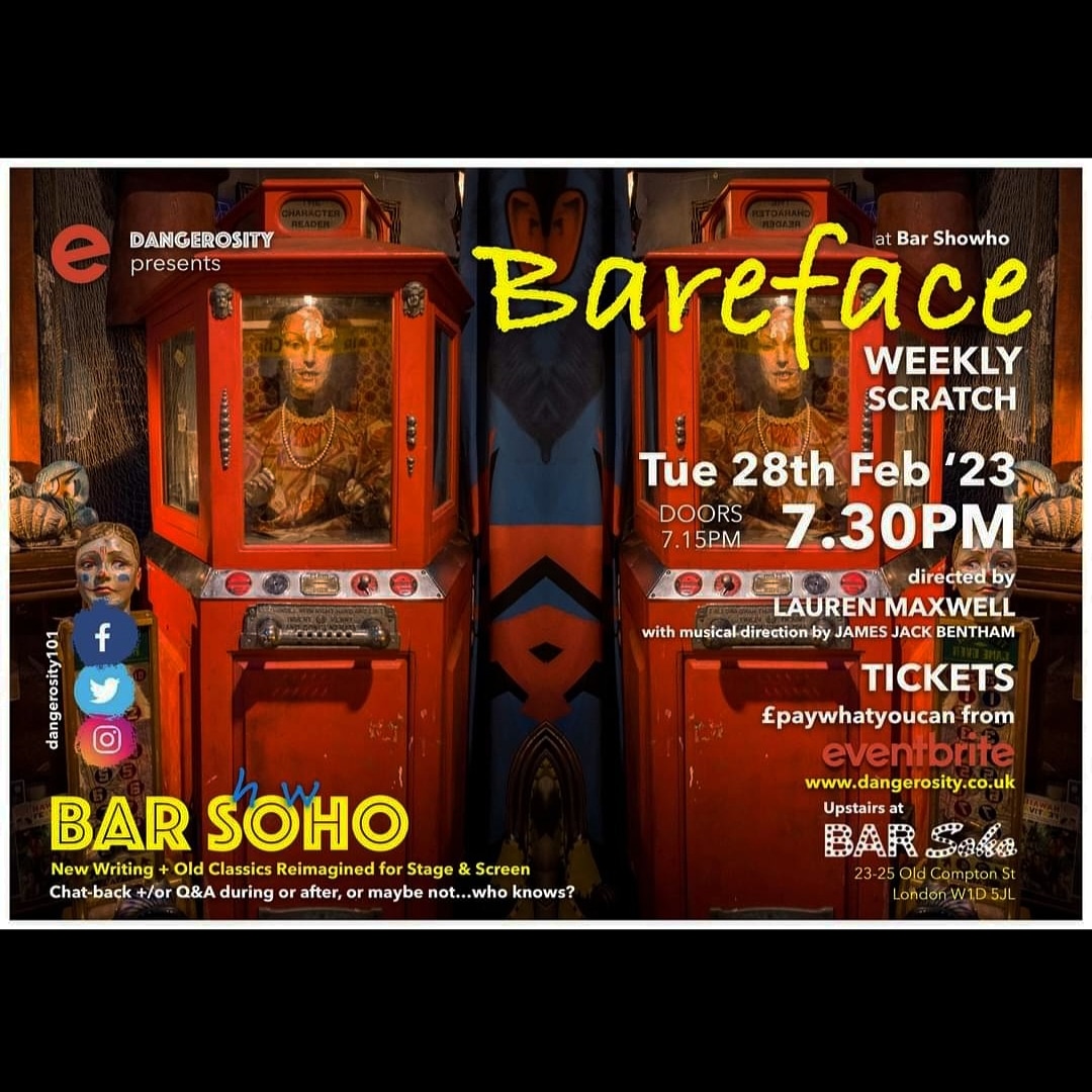 I'm currently directing a scratch night! Tuesday 28th Feb ✨️Circus of Mystery ✨️  Live music, new writing & wonderful performances @Dangerosity101 🎭 Upstairs at Bar Soho 7:30pm, tickets are pay-what-you-can! 🥳

eventbrite.co.uk/e/bareface-bar…

Oh & it'll be Happy Hour! Cheers 🍹😁