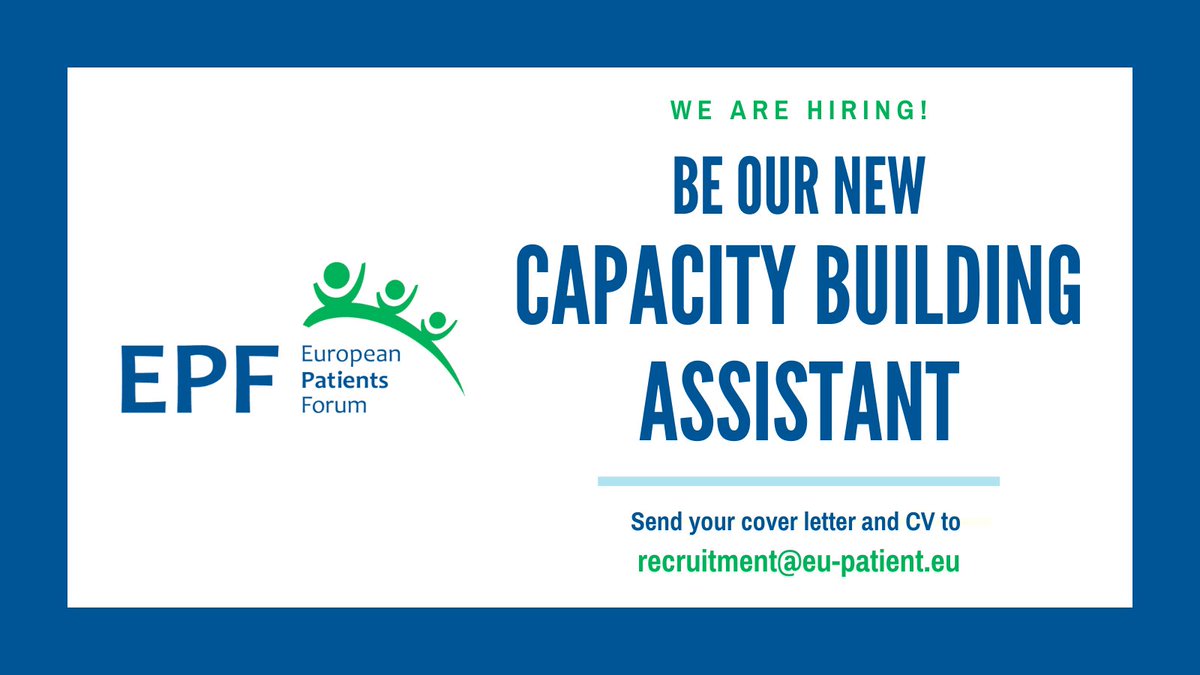 European Patients' Forum (@eupatientsforum) on Twitter photo HIRING | Are you looking for a #newjob? Be our #CapacityBuilding Assistant.
The <a href="/eupatientsforum/">European Patients' Forum</a> team is looking for a new colleague to assist in the roll-out of our Capacity Building activities.
More about the #vacancy here: bit.ly/3ImE0ur
🗓️Deadline: 12 March 2023 HIRING | Are you looking for a #newjob? Be our #CapacityBuilding Assistant.
The <a href="/eupatientsforum/">European Patients' Forum</a> team is looking for a new colleague to assist in the roll-out of our Capacity Building activities.
More about the #vacancy here: bit.ly/3ImE0ur
🗓️Deadline: 12 March 2023