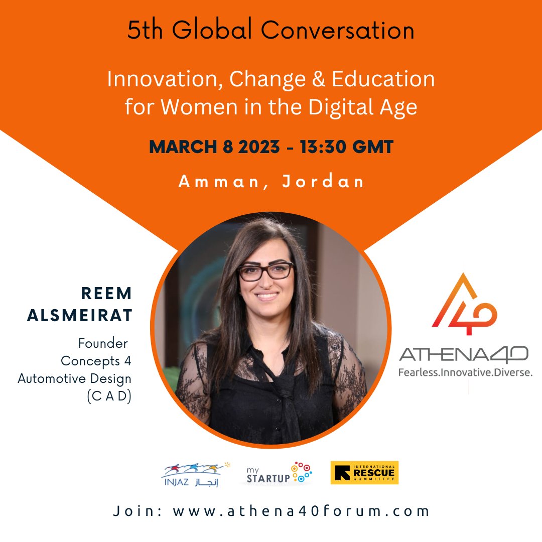 Athena_40's tweet photo. A few years ago, @ReemS14 broke all stereotypes by becoming the first car designer in the Middle East. #Athena40GlobalConversation #IWD2023 #EmbraceEquity #WomenWhoLead #London #Beirut #Amman #Malmö #Karachi @MaryNazzal @BahouMaha @zeenamajali @DanaSuyyagh @wafakhadra https://t.co/9yLKvvdrPD