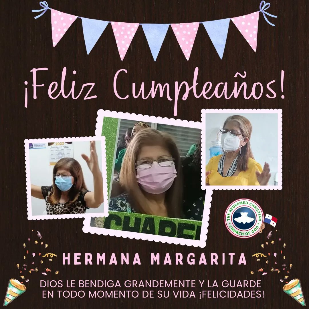 RCCGDCHPANAMA's tweet photo. ¡Felicidades a nuestra querida hermana Margarita en su cumpleaños!🎊✨️

Oramos por que El Señor la colme de bendiciones, guarde su caminar y la ilumine en cada momento de su vida.🙌✨️

¡Feliz Cumpleaños!🥳🎊🎈 https://t.co/jBUPLguvSu