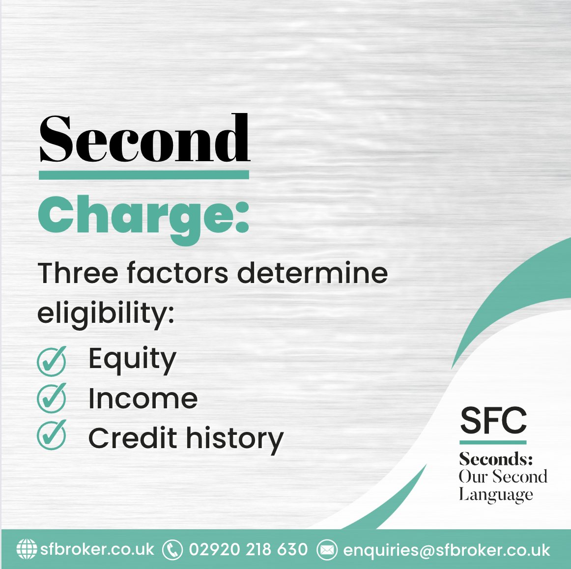 Three factors determine a client's eligibility for a second charge mortgage:

🟢 Equity
🟢 Income
🟢 Credit history

 #secondcharge #secondchargemortgage