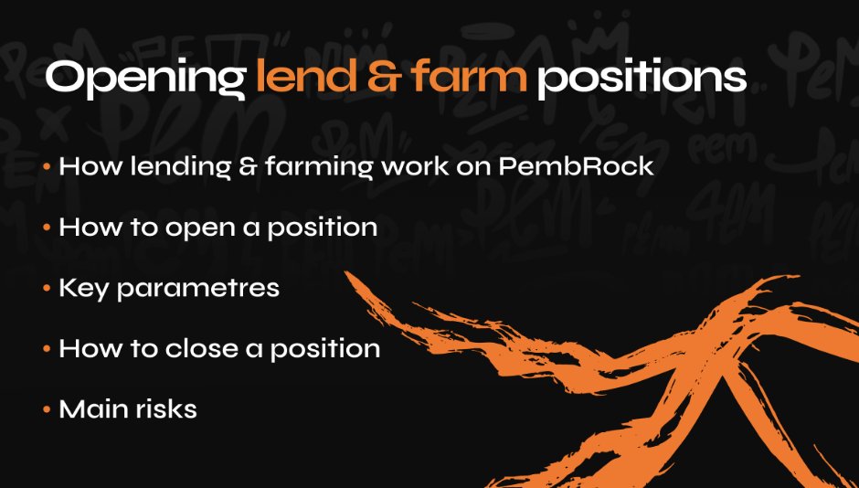 😎The best way to learn is to practice! The first step – opening a farming and lending position on PembRock.

Open lend position lesson👇🏻 
bit.ly/3KqPaB5
Open farm position lesson 👇🏻
bit.ly/3ZbUbBD
